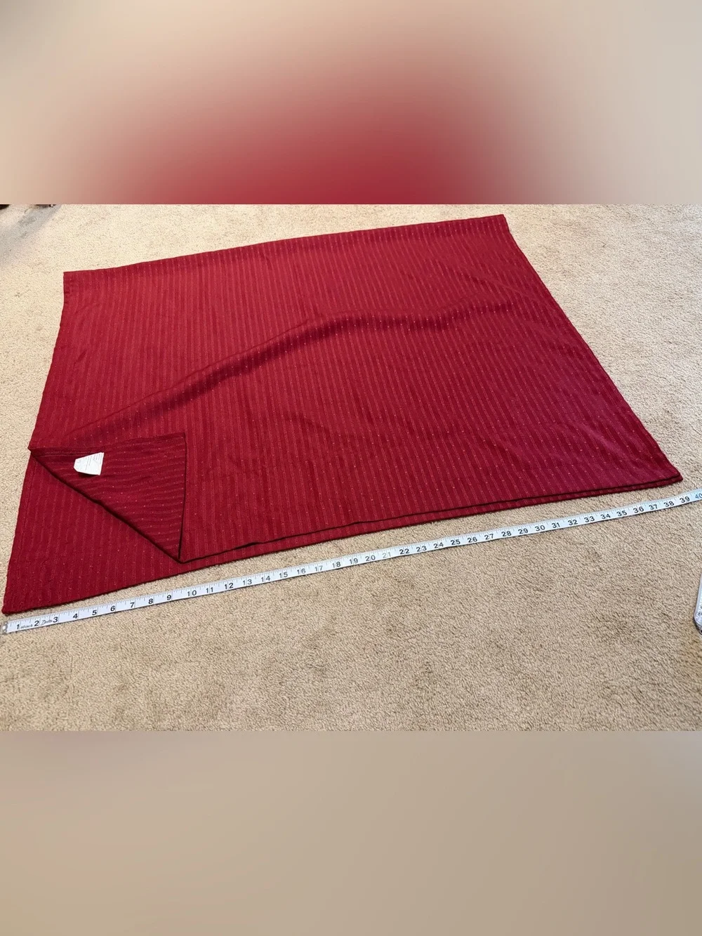 Red Textured Curtain Panel - Classic Window Drapery